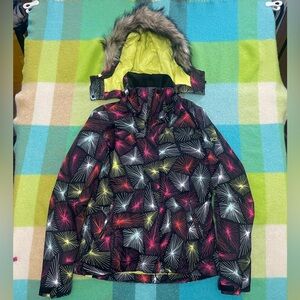 Roxy Women’s Deepa Insulated Ski Jacket Fur Hood Coat